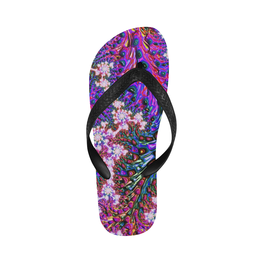 more colors in life fractal 24B Flip Flops for Men/Women (Model 040)