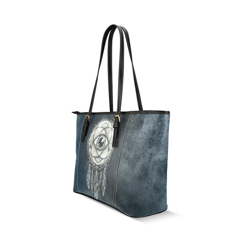 art feather Leather Tote Bag/Small (Model 1640)