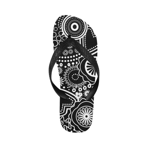 black and white Flip Flops for Men/Women (Model 040)