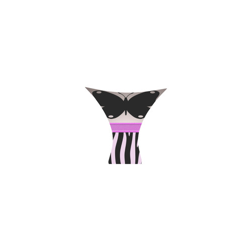 Fushia Black Stripes Butterfly Custom Bikini Swimsuit (Model S01)