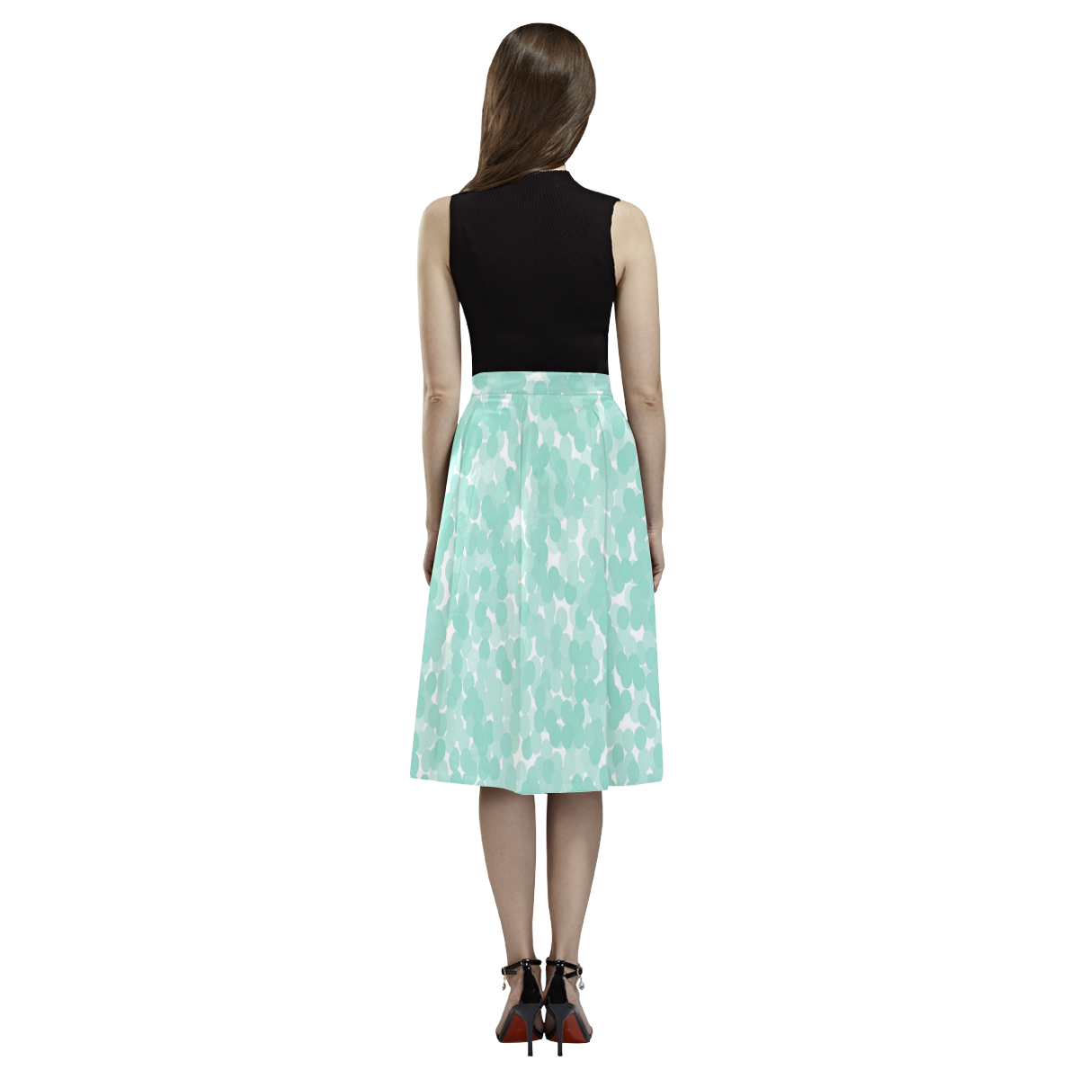 Beach Glass Bubbles Aoede Crepe Skirt (Model D16)