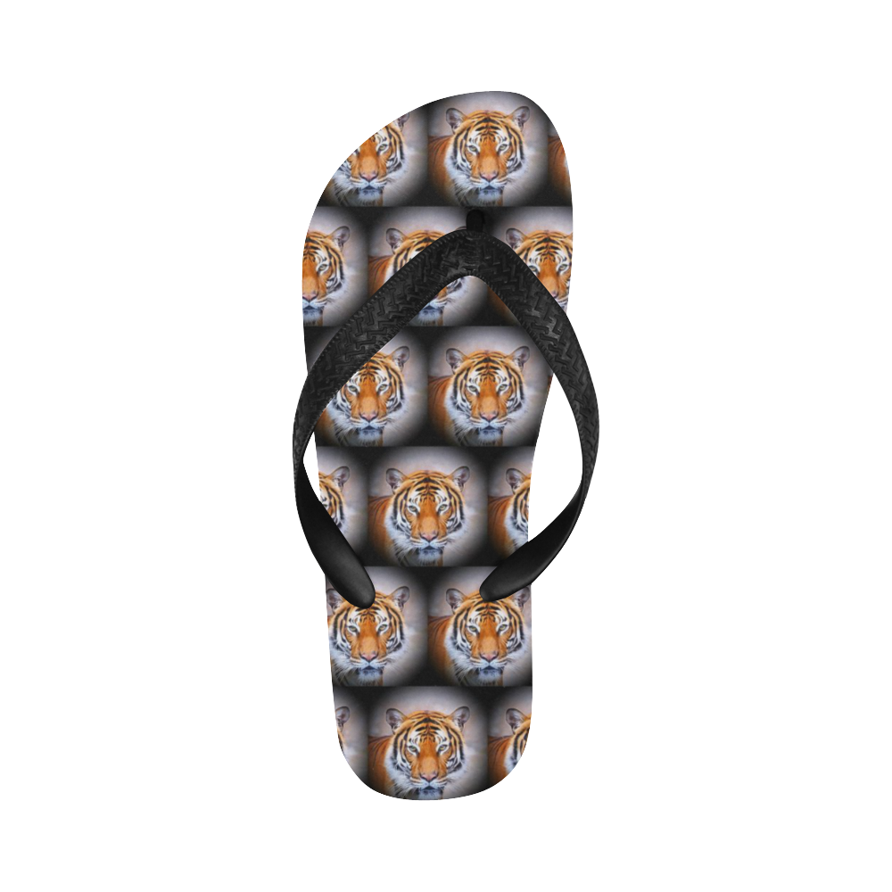 cute animal drops - Tiger by JamColors Flip Flops for Men/Women (Model 040)