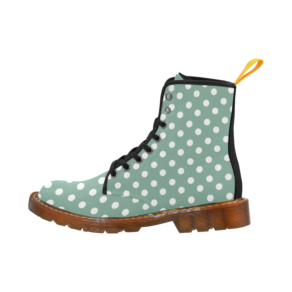 Mint Polka Dots Martin Boots For Women Model 1203H