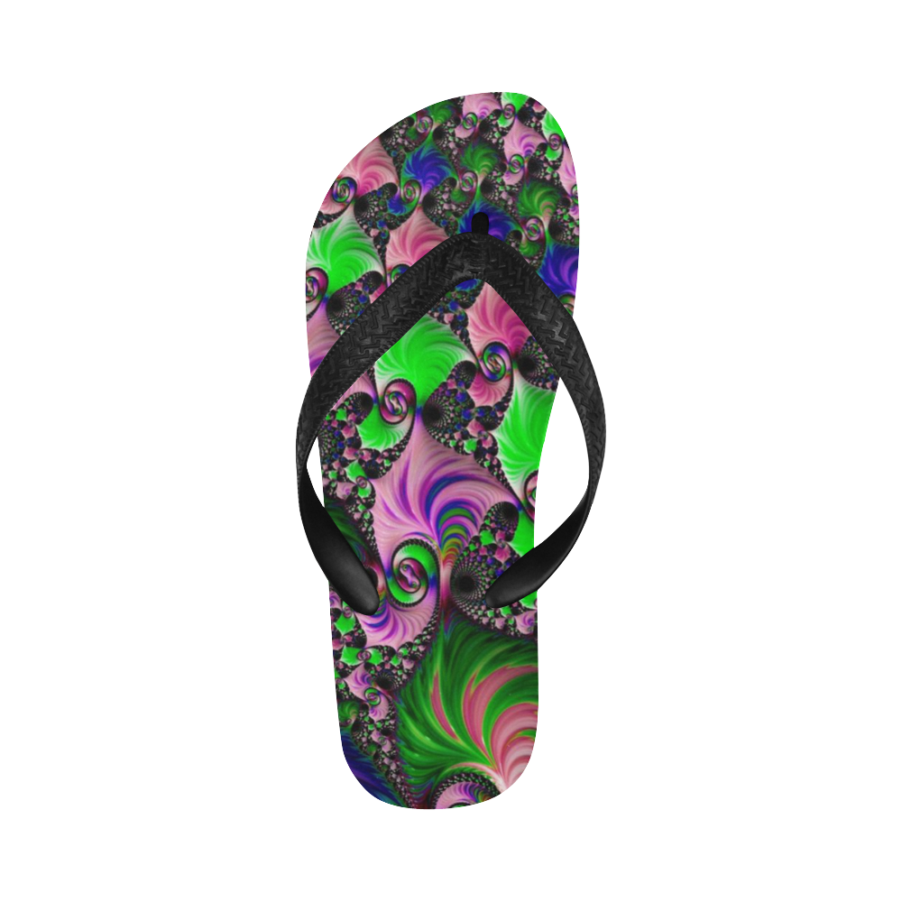 awesome fractal 33A Flip Flops for Men/Women (Model 040)