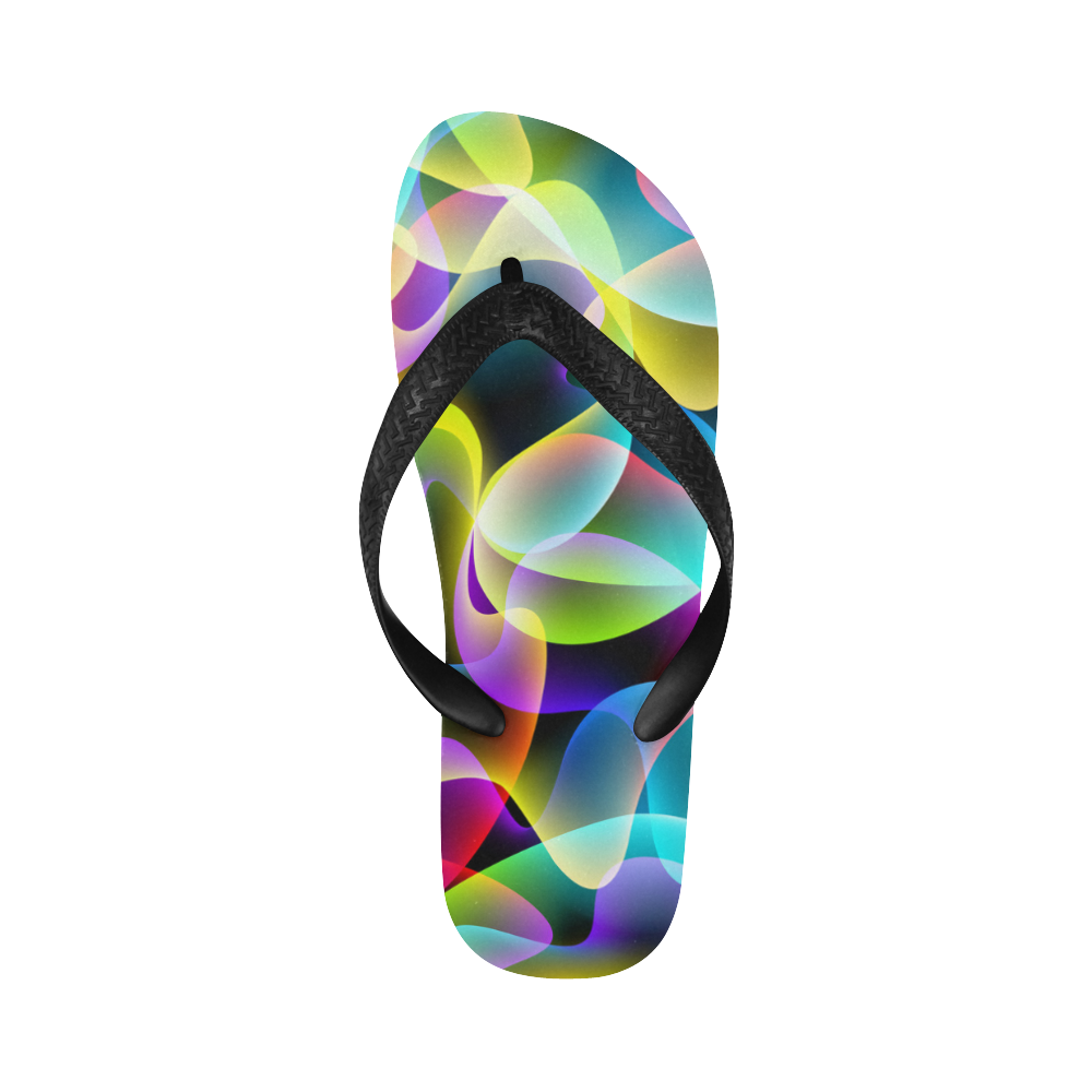 glowing swirls Flip Flops for Men/Women (Model 040)