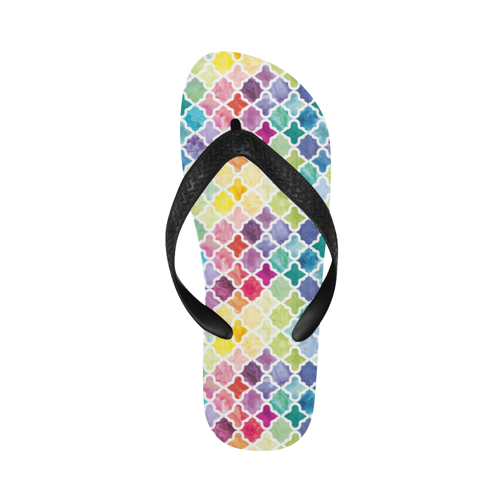 watercolor pattern Flip Flops for Men/Women (Model 040)