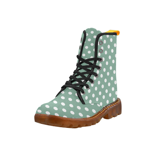 Mint Polka Dots Martin Boots For Women Model 1203H