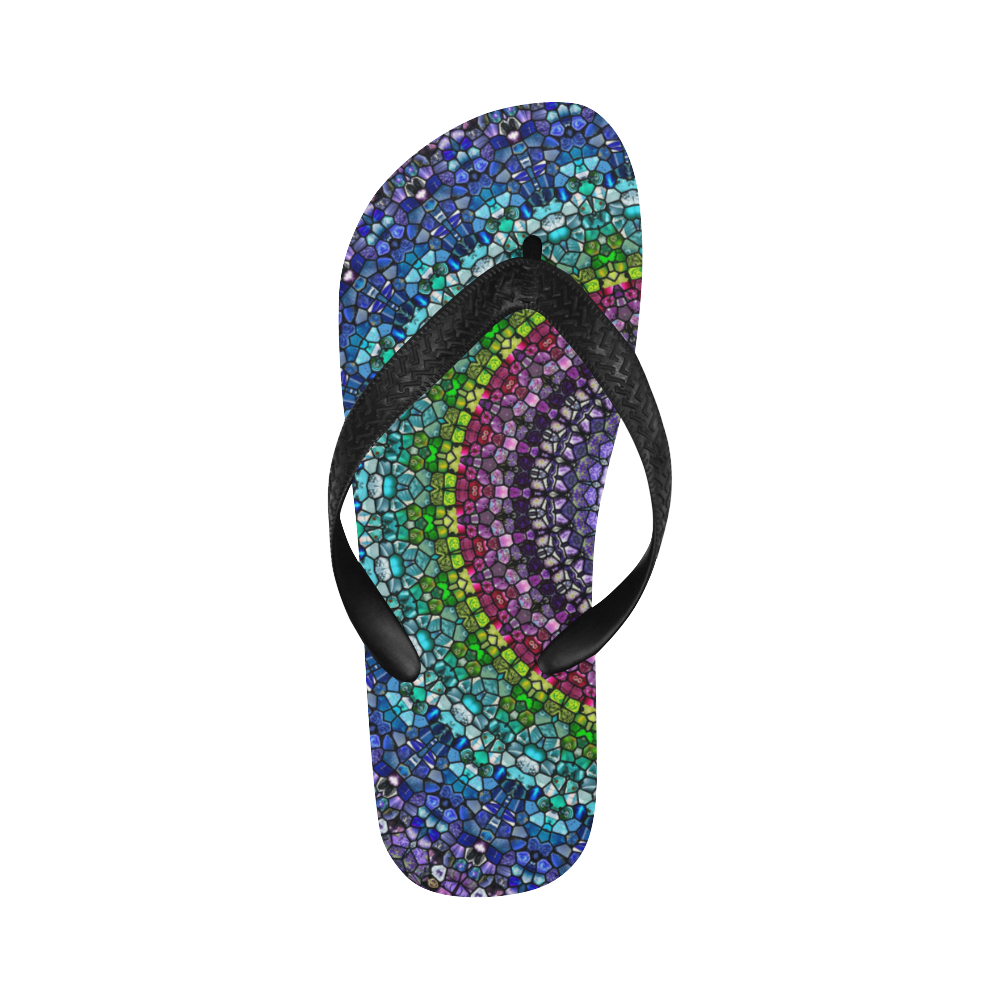 Magical Gems Kaleidoscope Flip Flops for Men/Women (Model 040)
