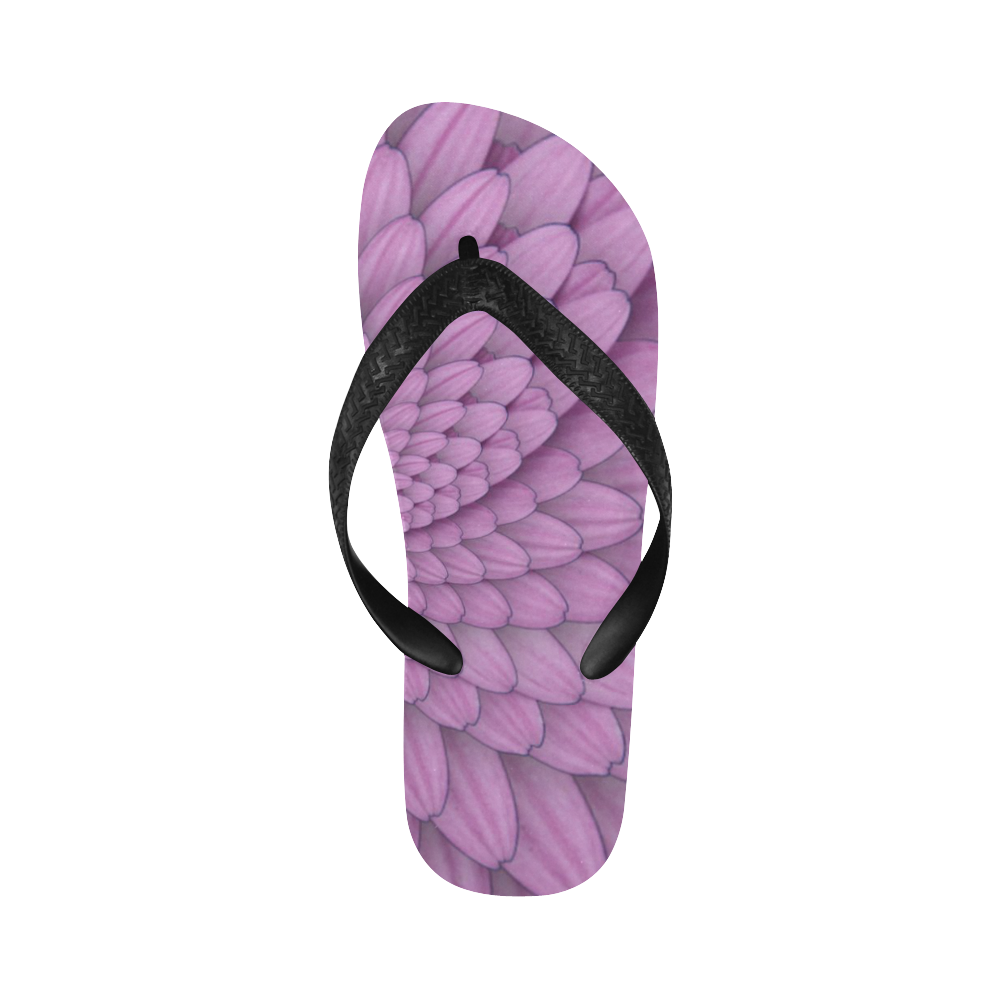 pink flower spiral droste escher Flip Flops for Men/Women (Model 040)