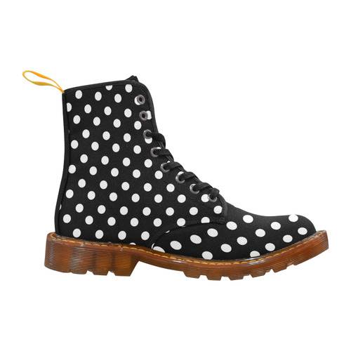 Black Polka Dots Martin Boots For Women Model 1203H