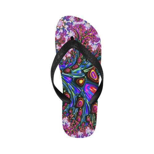 more colors in life fractal 24B Flip Flops for Men/Women (Model 040)