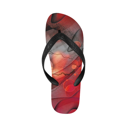 Red Drops by Nico Bielow Flip Flops for Men/Women (Model 040)