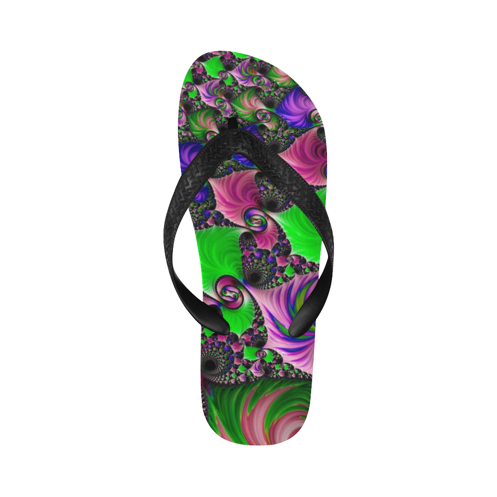 awesome fractal 33A Flip Flops for Men/Women (Model 040)
