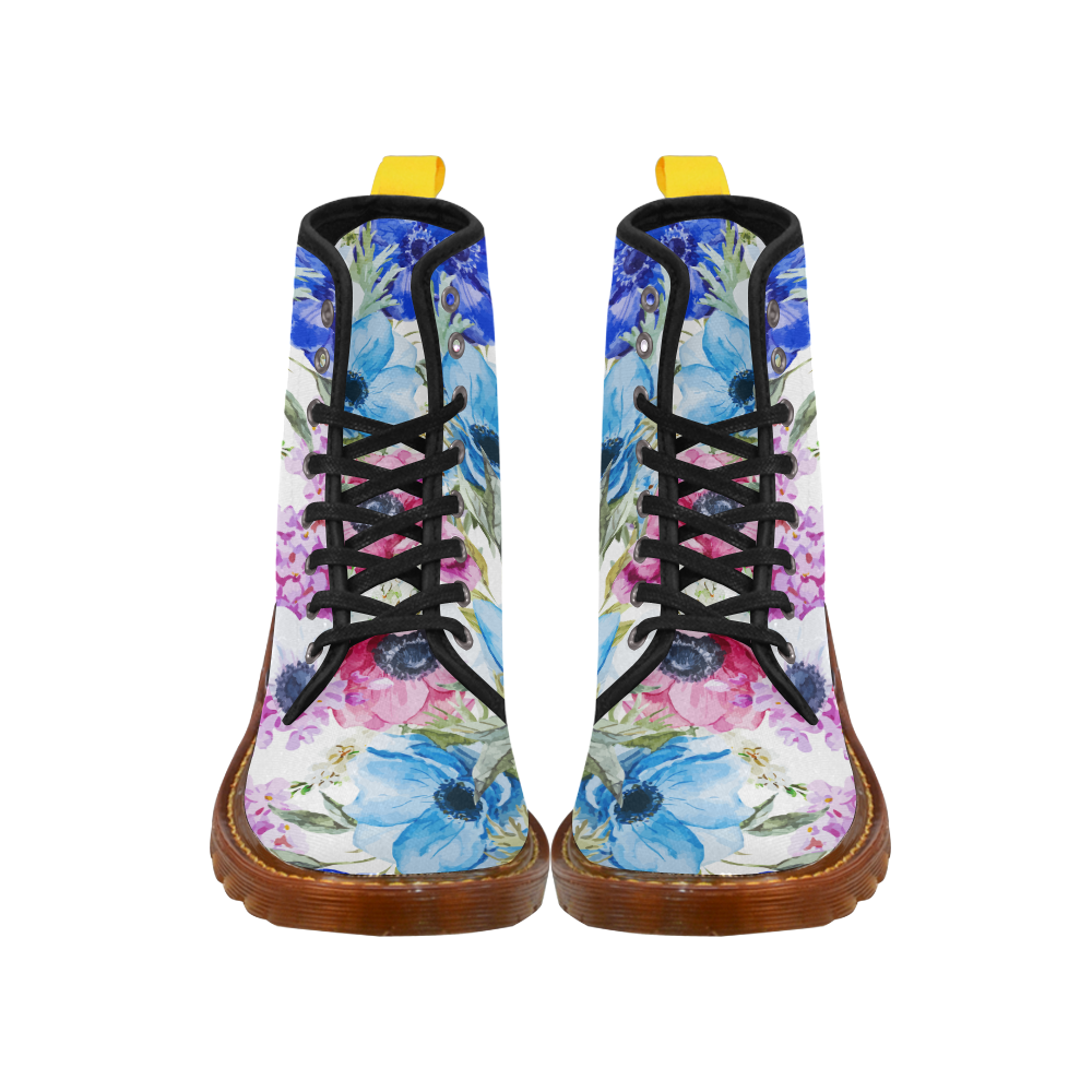Watercolor Floral Pattern Martin Boots For Women Model 1203H