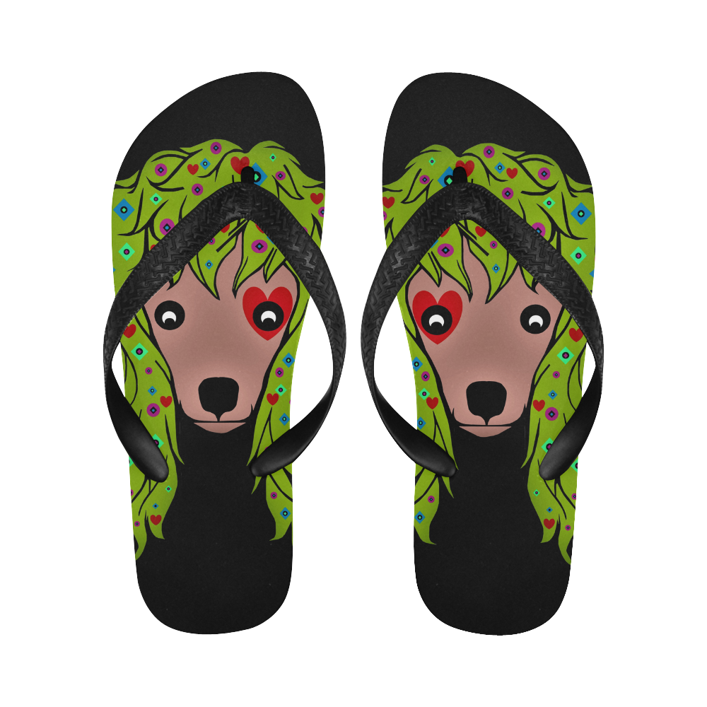 Doodle dogs Rebekah Flip Flops for Men/Women (Model 040)