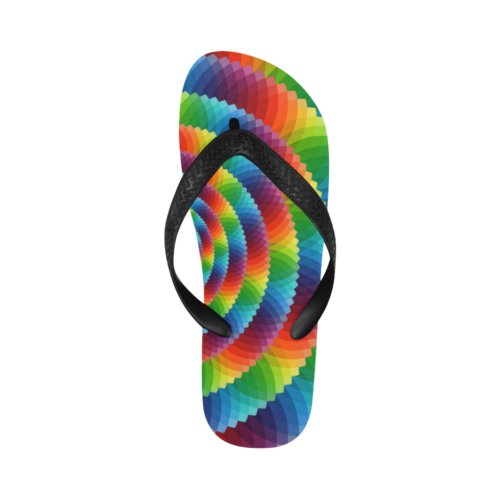 psychedelic spirals Flip Flops for Men/Women (Model 040)