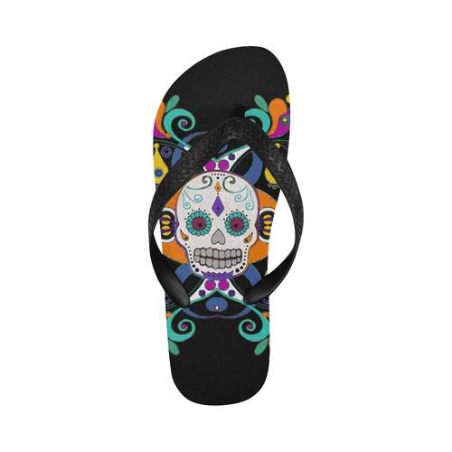 Día De Los Muertos Skull Ornaments Flip Flops for Men/Women (Model 040)