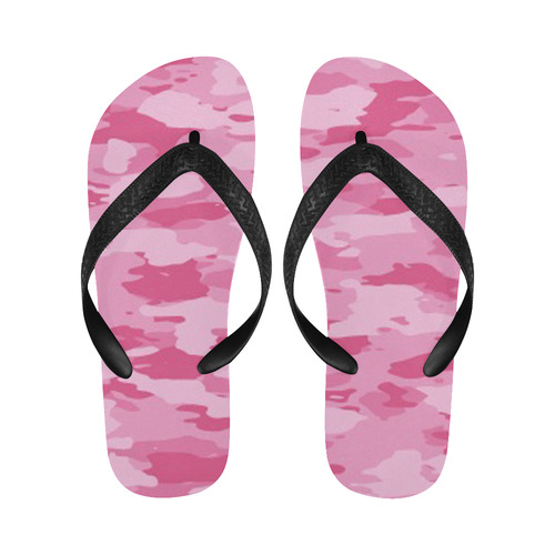 Pink Camo Flip Flops for Men/Women (Model 040)