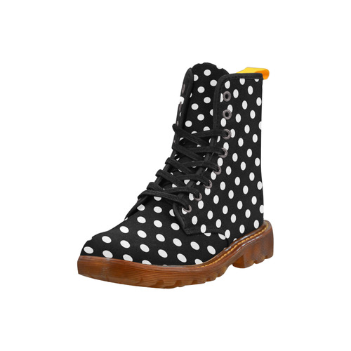Black Polka Dots Martin Boots For Women Model 1203H