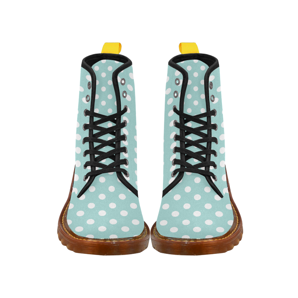 Light Blue Polka Dots Martin Boots For Women Model 1203H