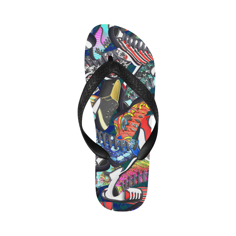 A pile multicolored SHOES / SNEAKERS pattern Flip Flops for Men/Women (Model 040)