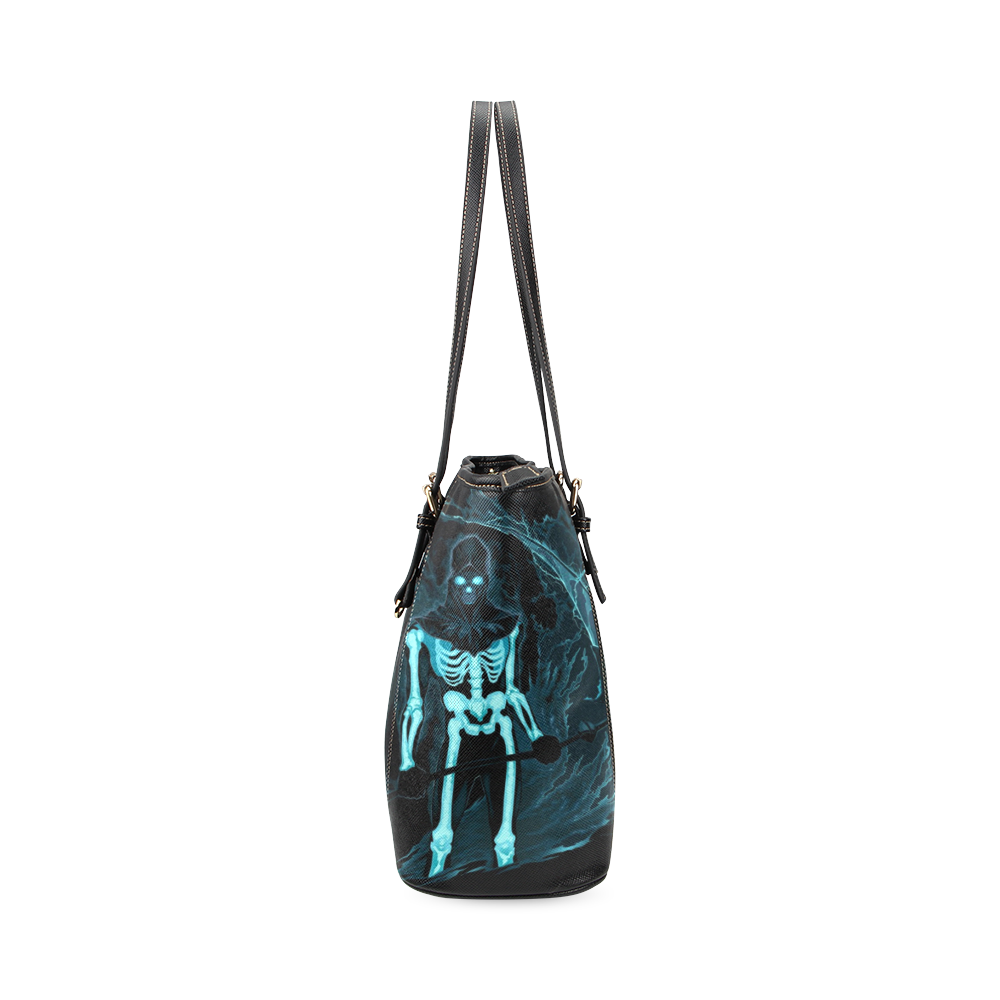 dark-skeleton Leather Tote Bag/Small (Model 1640)