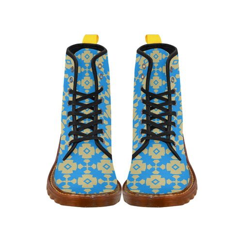 Blue Gold Geometric Martin Boots For Women Model 1203H