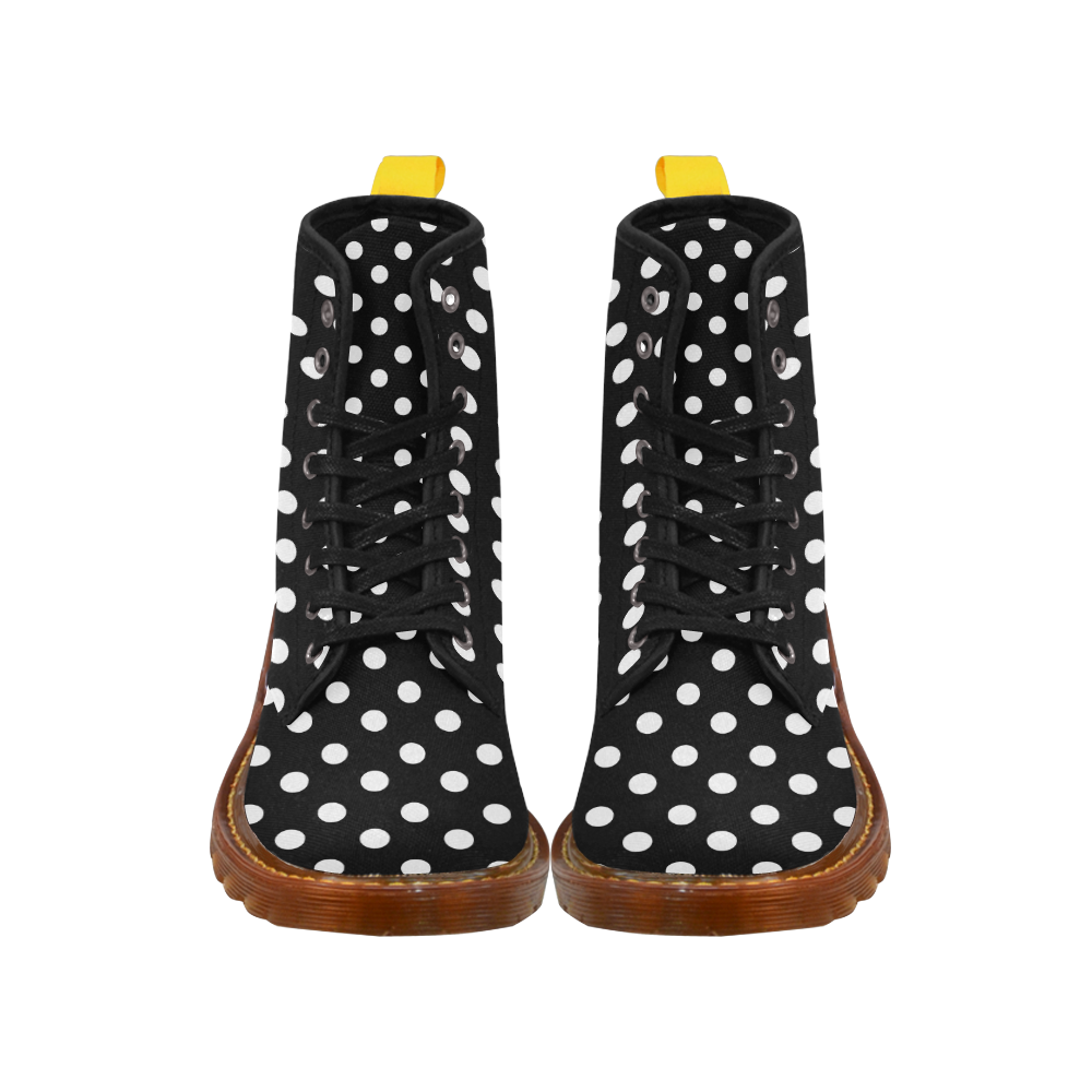 Black Polka Dots Martin Boots For Women Model 1203H