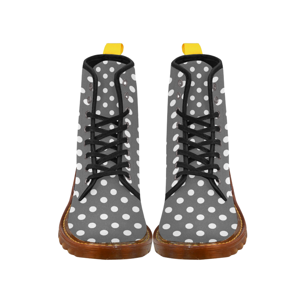 Gray Polka Dots Martin Boots For Women Model 1203H
