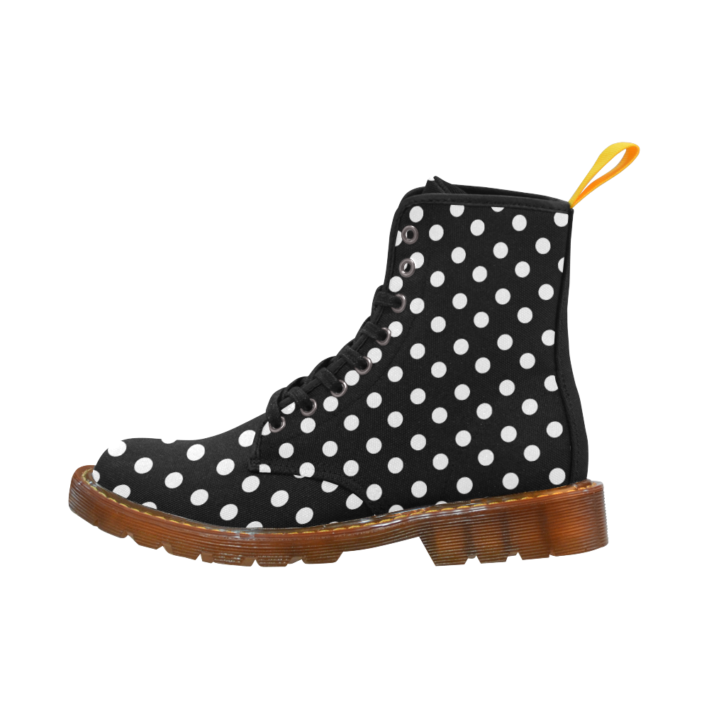 Black Polka Dots Martin Boots For Women Model 1203H