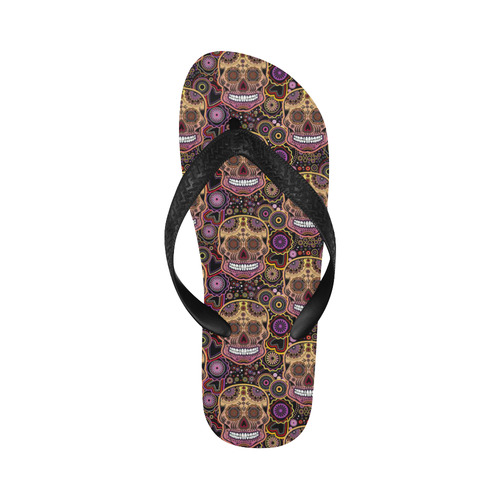 candy sugar skull Flip Flops for Men/Women (Model 040)