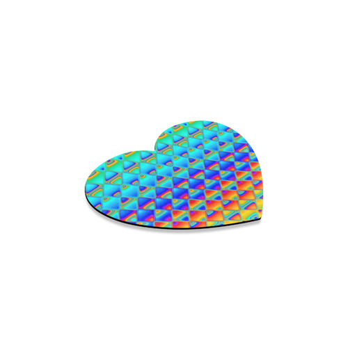 neon tiles Heart Coaster