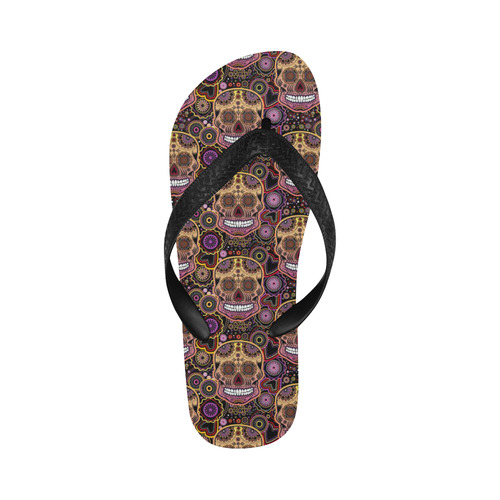 candy sugar skull Flip Flops for Men/Women (Model 040)