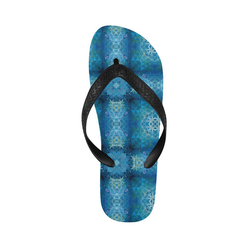 Blue Celestial Geometry Flip Flops for Men/Women (Model 040)