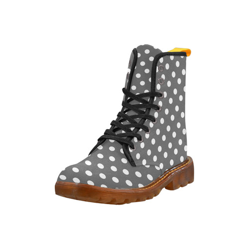 Gray Polka Dots Martin Boots For Women Model 1203H