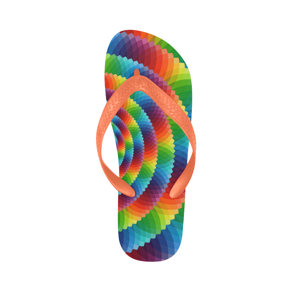 psychedelic spirals Flip Flops for Men/Women (Model 040)