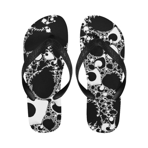 special fractal 04 B&W Flip Flops for Men/Women (Model 040)