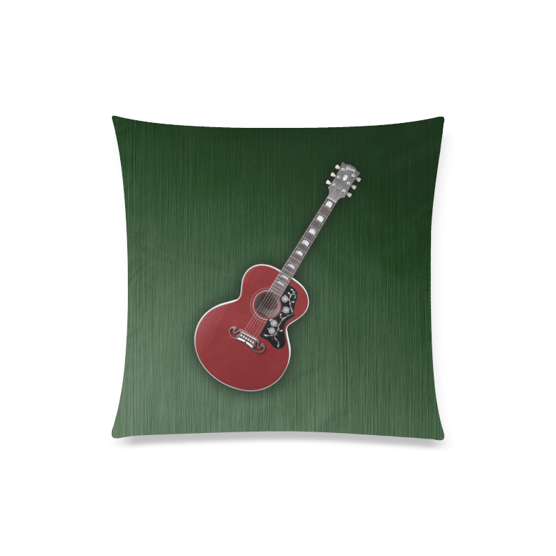 Gibson Acoustic Rockabilly Custom Zippered Pillow Case 20"x20"(Twin Sides)