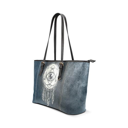 art feather Leather Tote Bag/Small (Model 1640)
