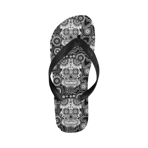 sugar skull Flip Flops for Men/Women (Model 040)