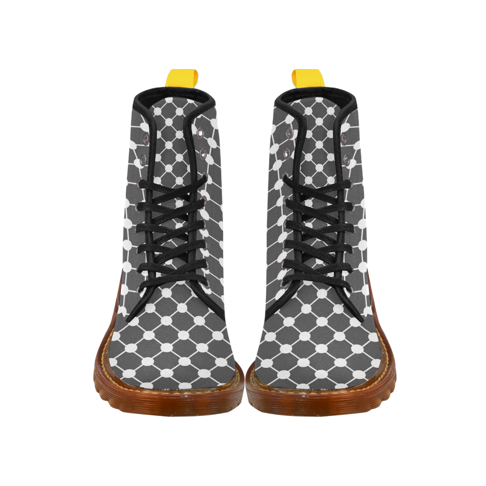 Charcoal Trellis Dots Martin Boots For Women Model 1203H