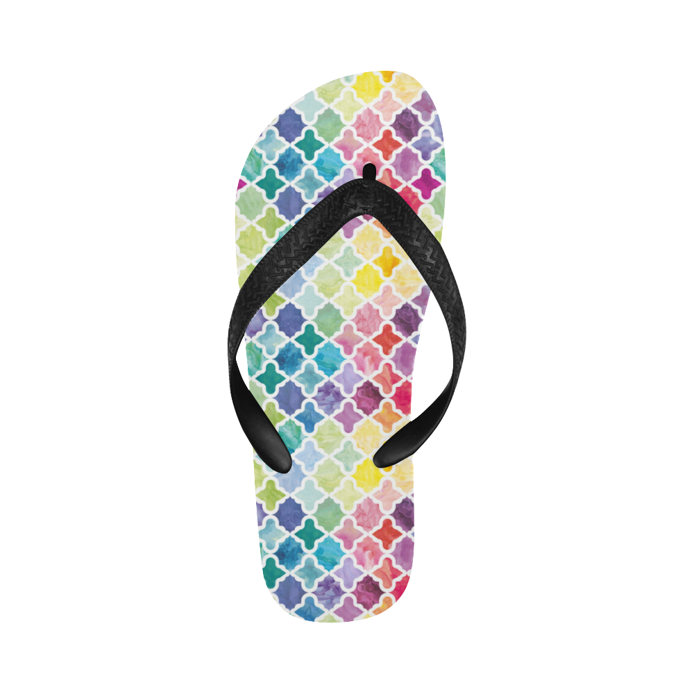 watercolor pattern Flip Flops for Men/Women (Model 040)