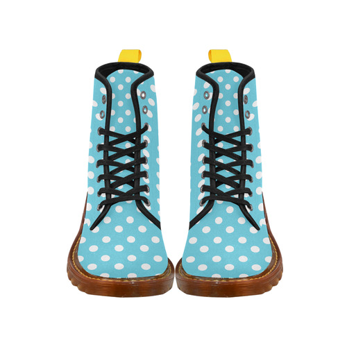 Cyan Polka Dots Martin Boots For Women Model 1203H