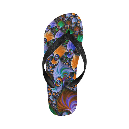 awesome fractal 33C Flip Flops for Men/Women (Model 040)