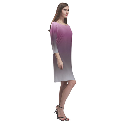 Purple Ombre Gradient Rhea Loose Round Neck Dress(Model D22)