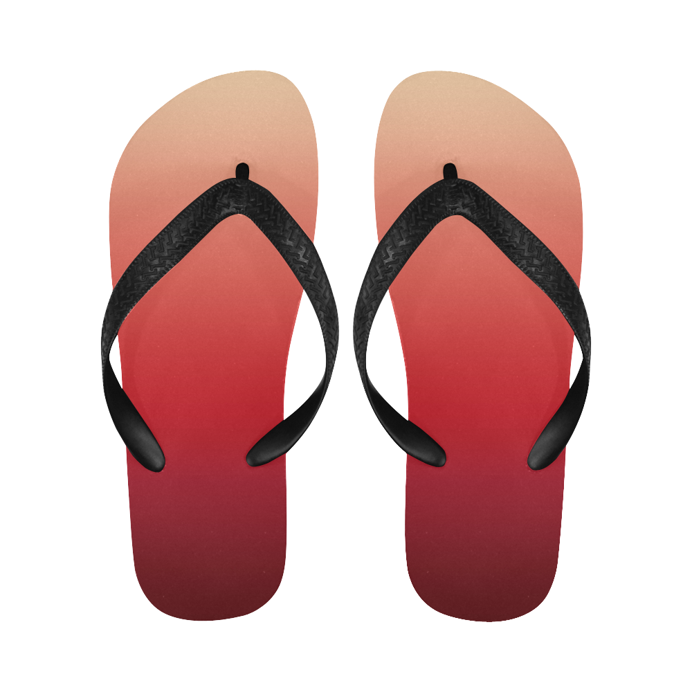 Red Ombre Gradient Flip Flops for Men/Women (Model 040)