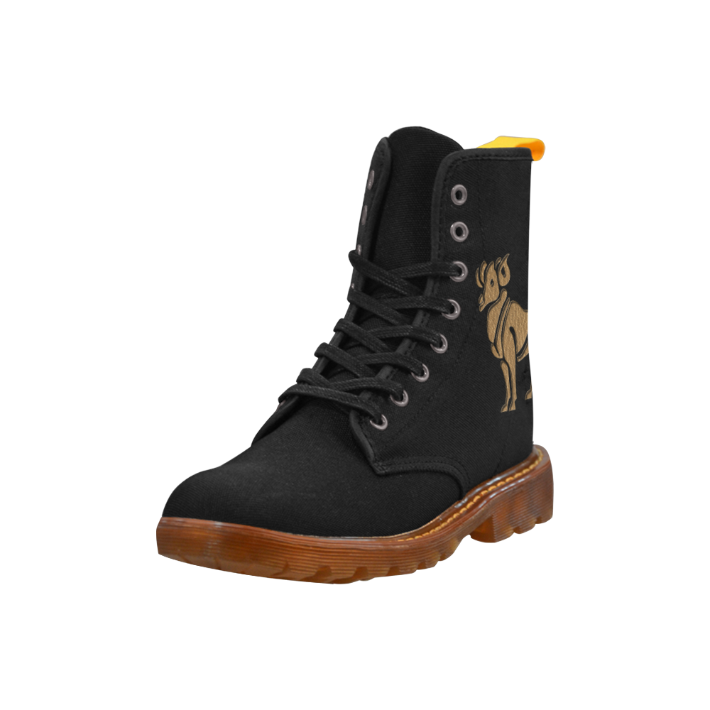 Leather-Look Zodiac Aries Martin Boots For Women Model 1203H