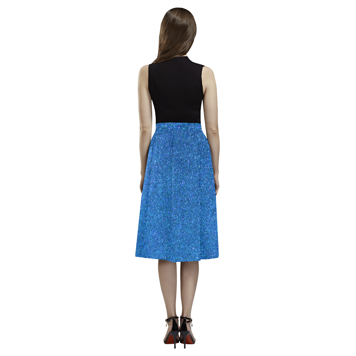 light blue glitter Aoede Crepe Skirt (Model D16)