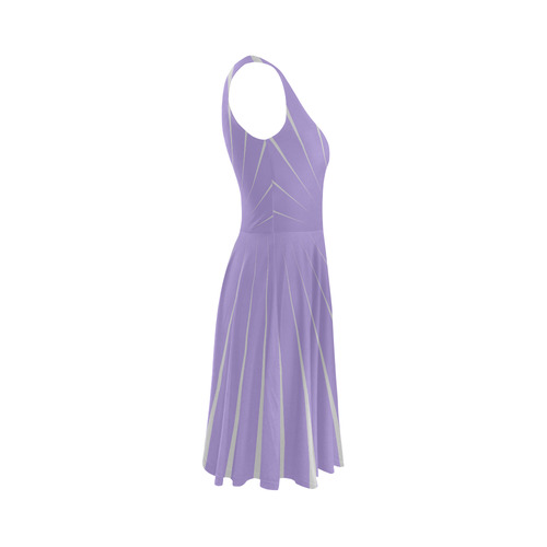Dress - Lilac and Grey Sleeveless Ice Skater Dress (D19)