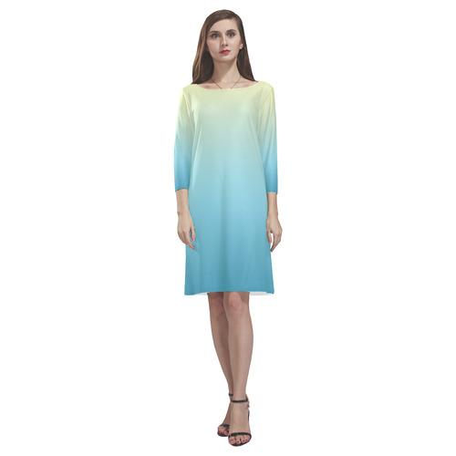 Pastel Ombre Gradient Rhea Loose Round Neck Dress(Model D22)